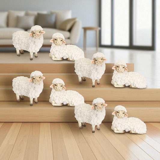 8-Piece Sheep Figurine Set