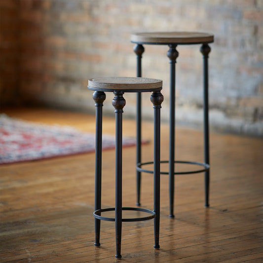 Round Farmhouse Accent Table (Set of 2)
