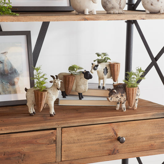 Farm Animal Basket Vase Set