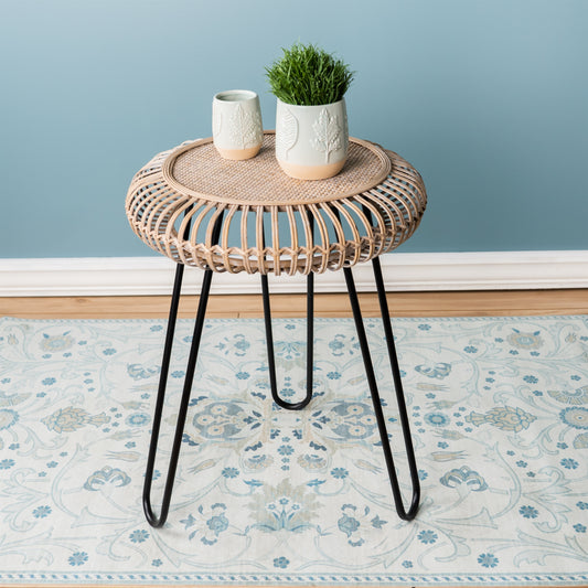Handwoven Rattan Stool