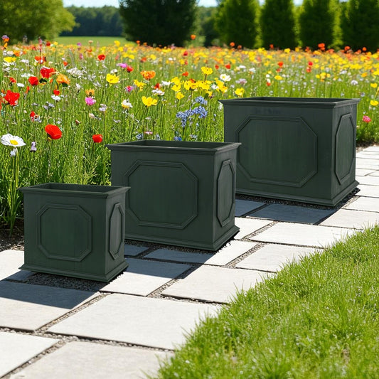 Forest Green Rectangle Planter Box (Set of 3)