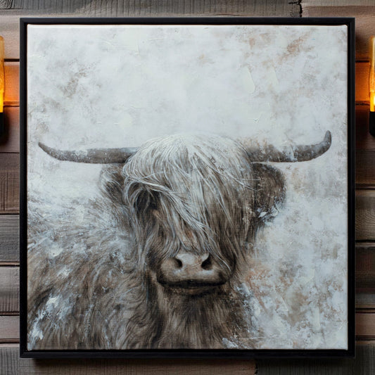 Framed Rustic Bull Print