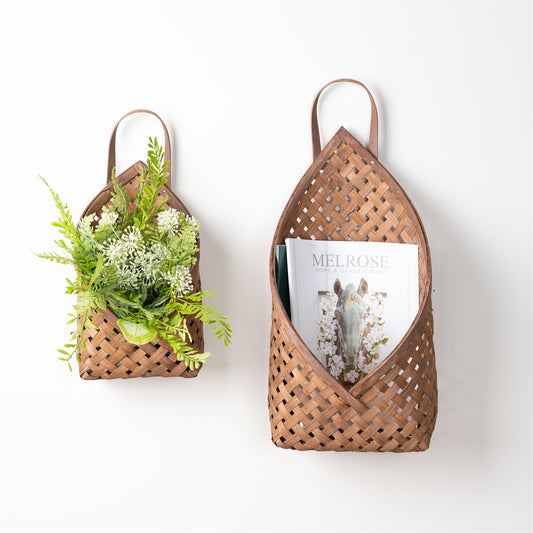 Woven Bamboo Wall Basket (Set of 2)