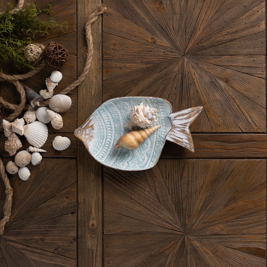 Whitewashed Coastal Fish Bowl