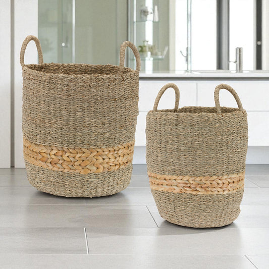 Seagrass & Water Hyacinth Baskets (set of 2)
